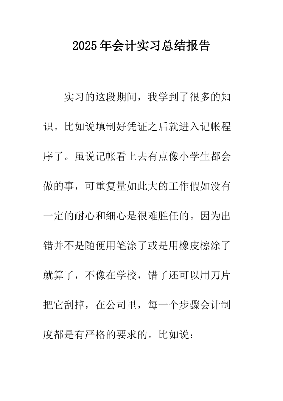 2025年会计实习总结报告_第1页