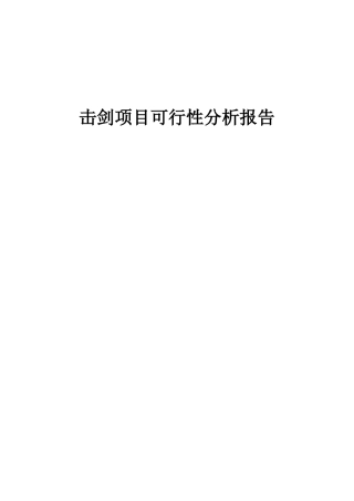 2025年击剑项目可行性分析报告