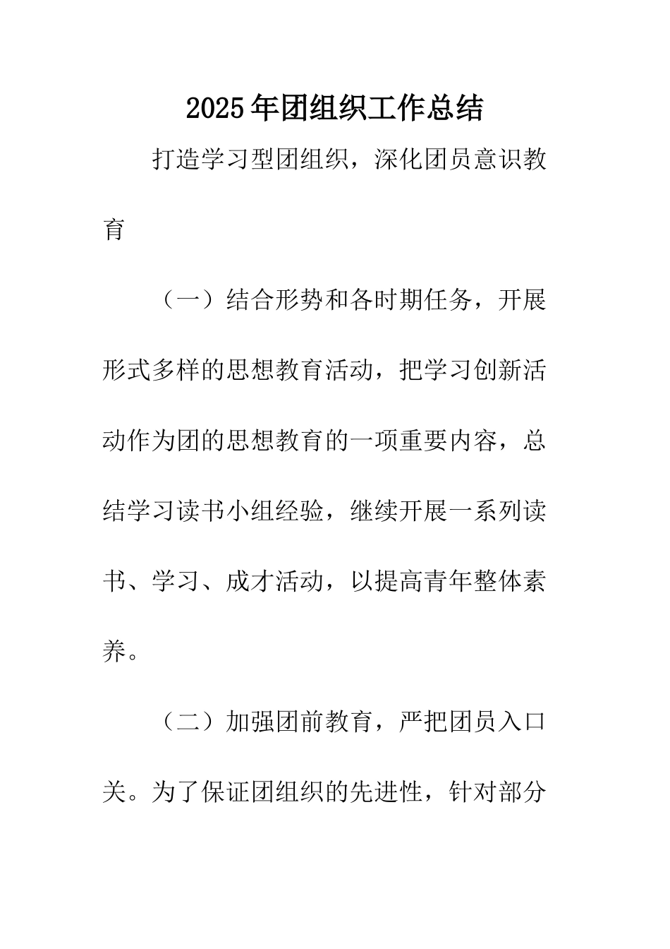 2025年团组织工作总结_第1页