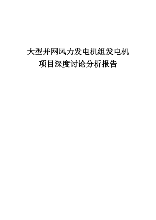 2025年大型并网风力发电机组发电机项目深度研究分析报告