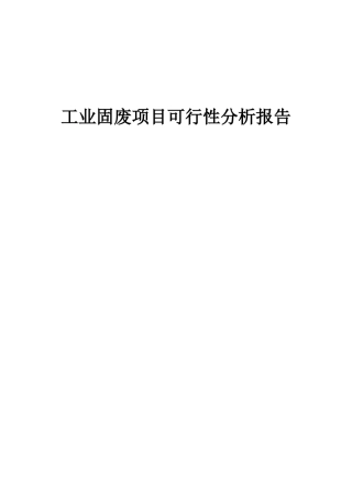2025年工业固废项目可行性分析报告