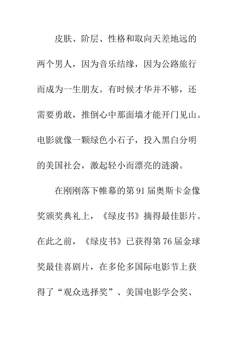 2025年度奥斯卡黑马绿皮书影评_第2页