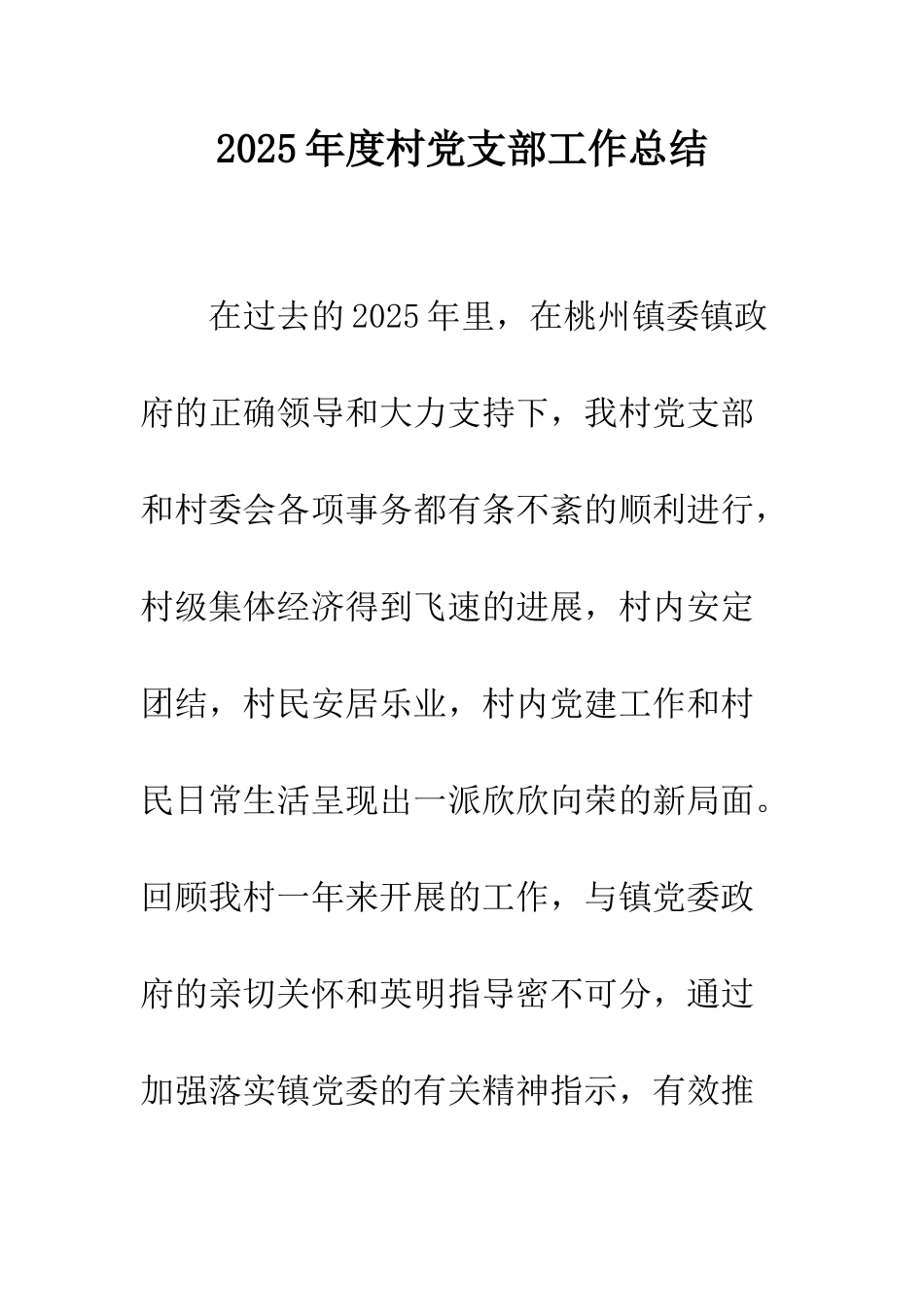 2025年度村党支部工作总结_第1页
