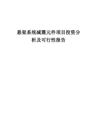 2025年悬架系统减震元件项目投资分析及可行性报告