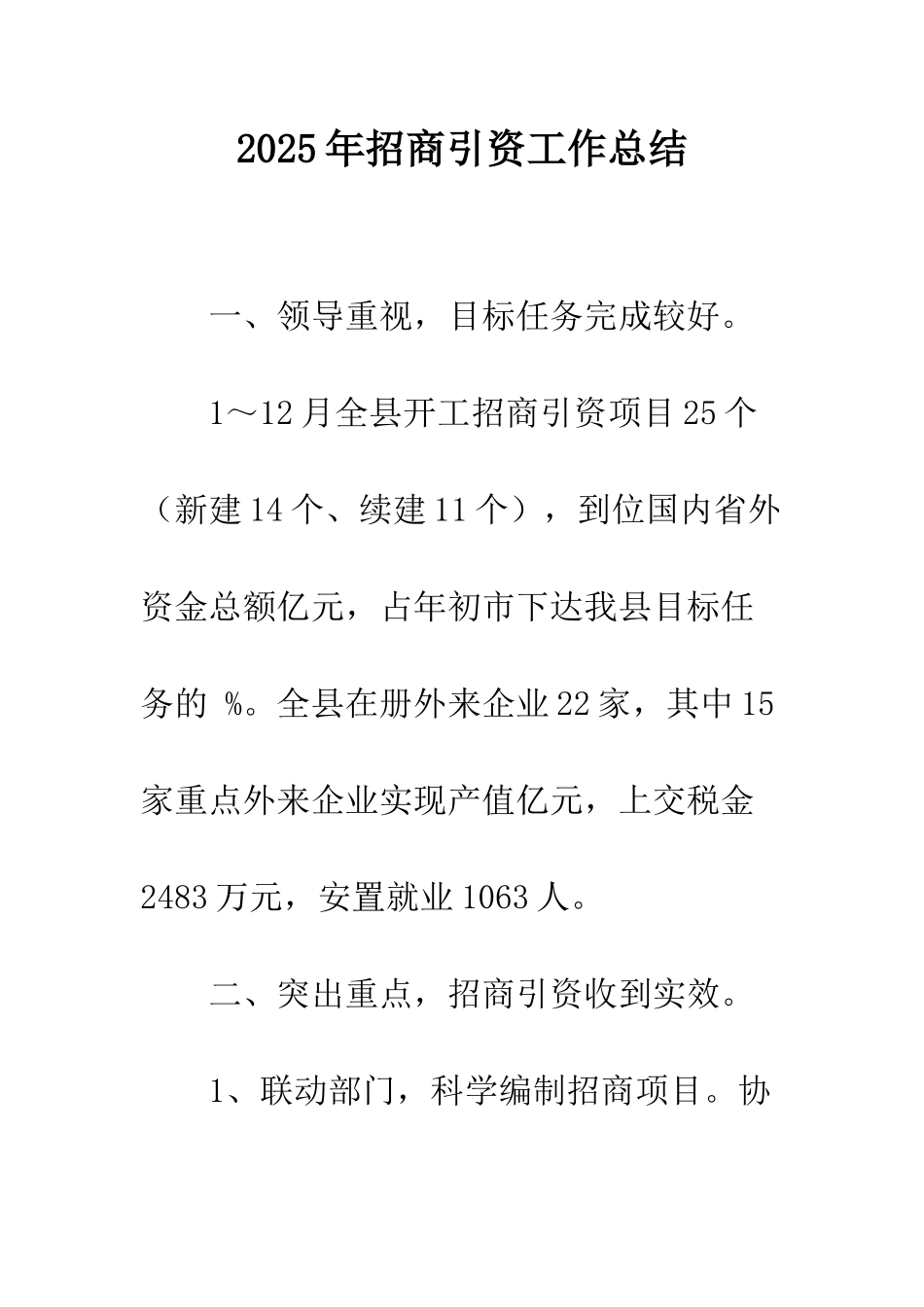 2025年招商引资工作总结_第1页