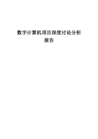 2025年数字计算机项目深度研究分析报告