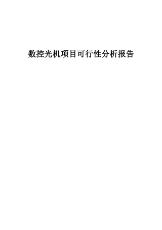2025年数控光机项目可行性分析报告