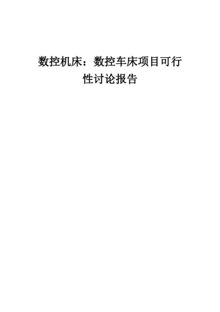 2025年数控机床数控车床项目可行性研究报告