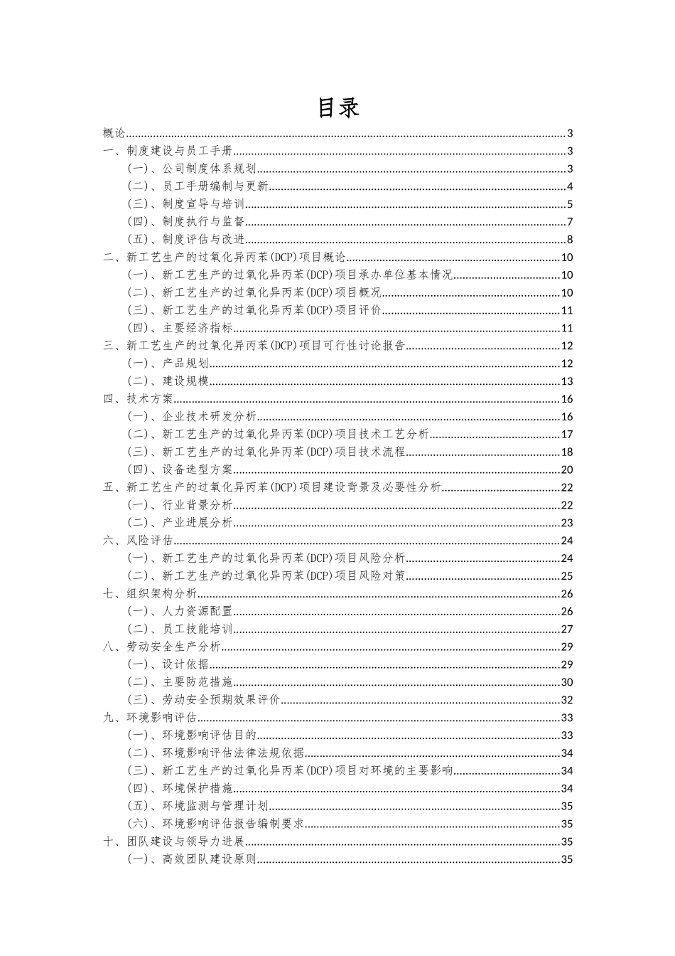 2025年新工艺生产的过氧化异丙苯项目投资分析及可行性报告_第2页