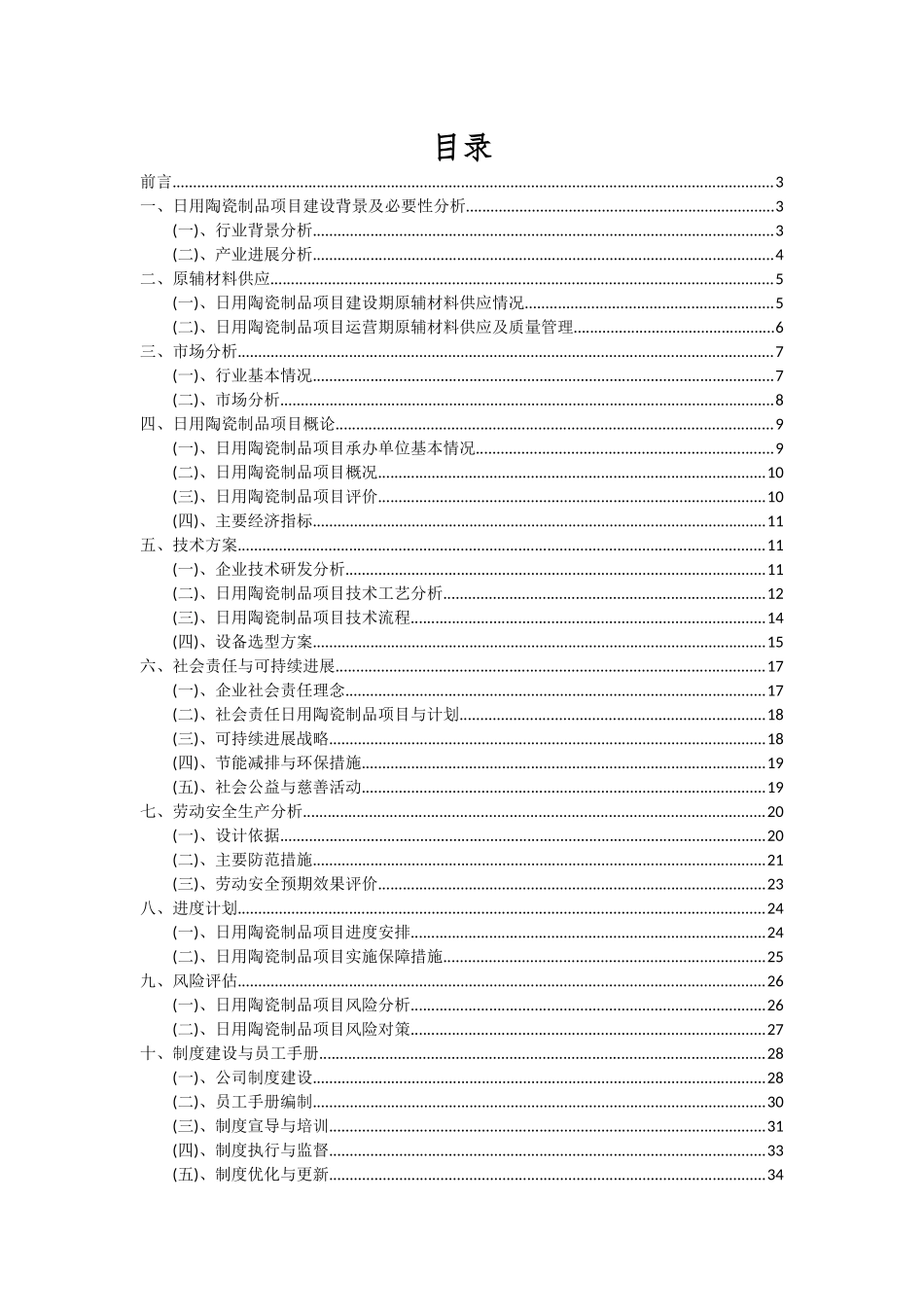 2025年日用陶瓷制品项目投资分析及可行性报告_第2页