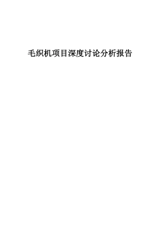 2025年毛织机项目深度研究分析报告