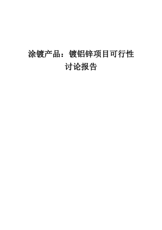 2025年涂镀产品镀铝锌项目可行性研究报告