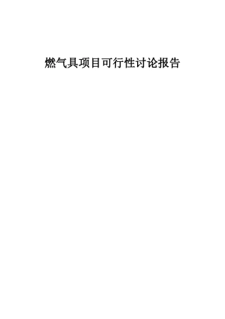 2025年燃气具项目可行性研究报告