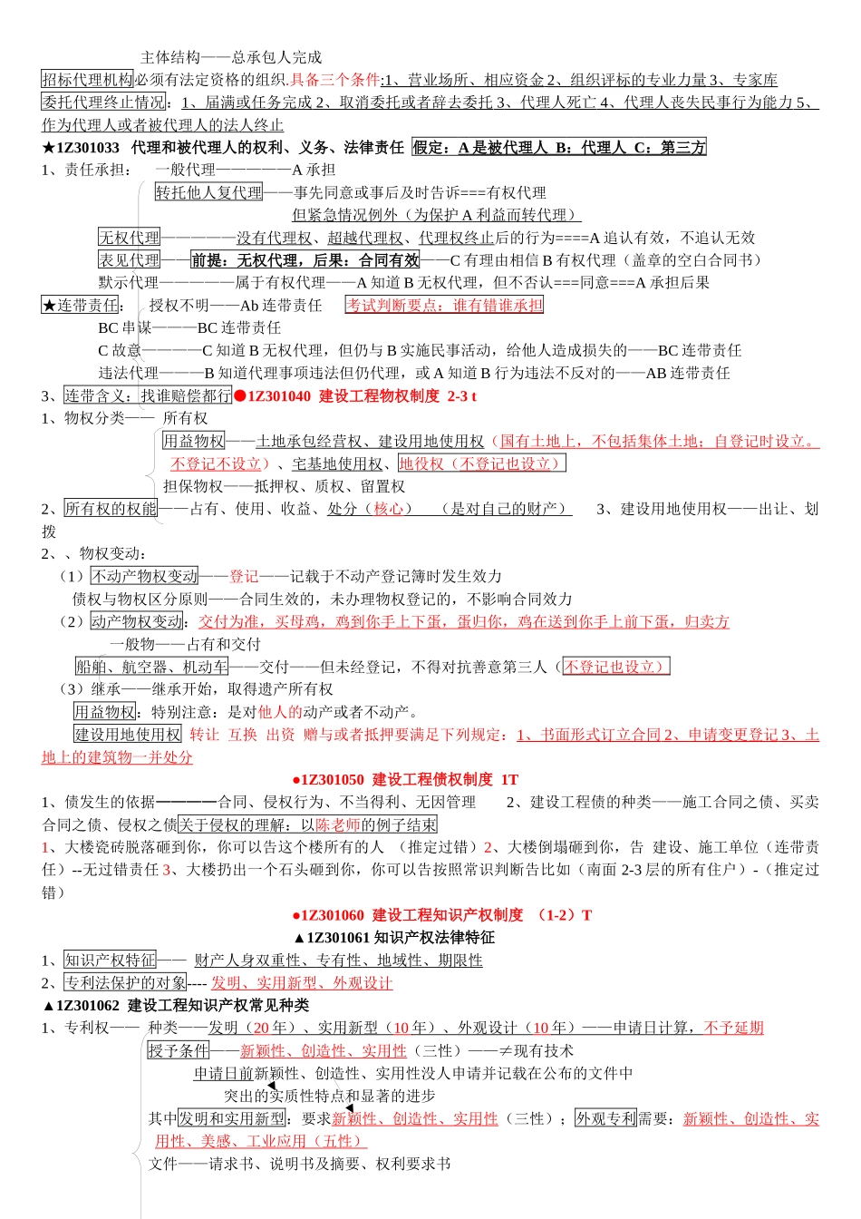 XXXX年级建造师法律法规-考点总结_第2页