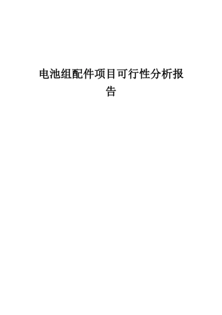 2025年电池组配件项目可行性分析报告