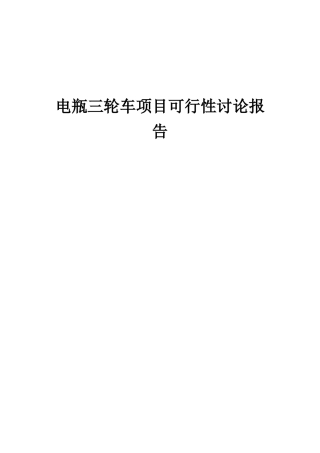 2025年电瓶三轮车项目可行性研究报告