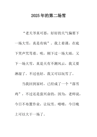 2025年的第二场雪