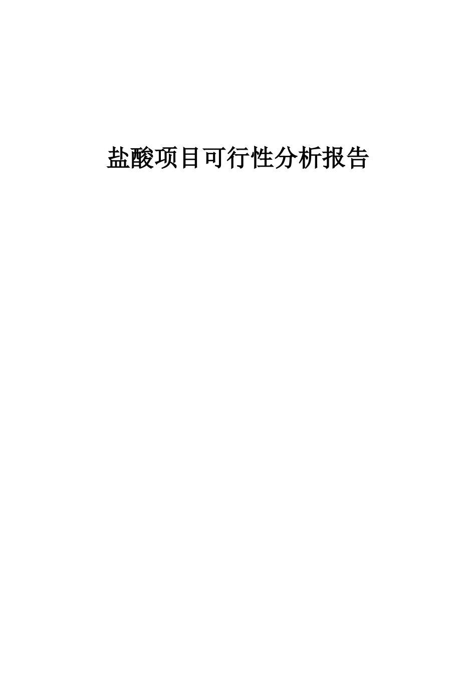2025年盐酸项目可行性分析报告_第1页