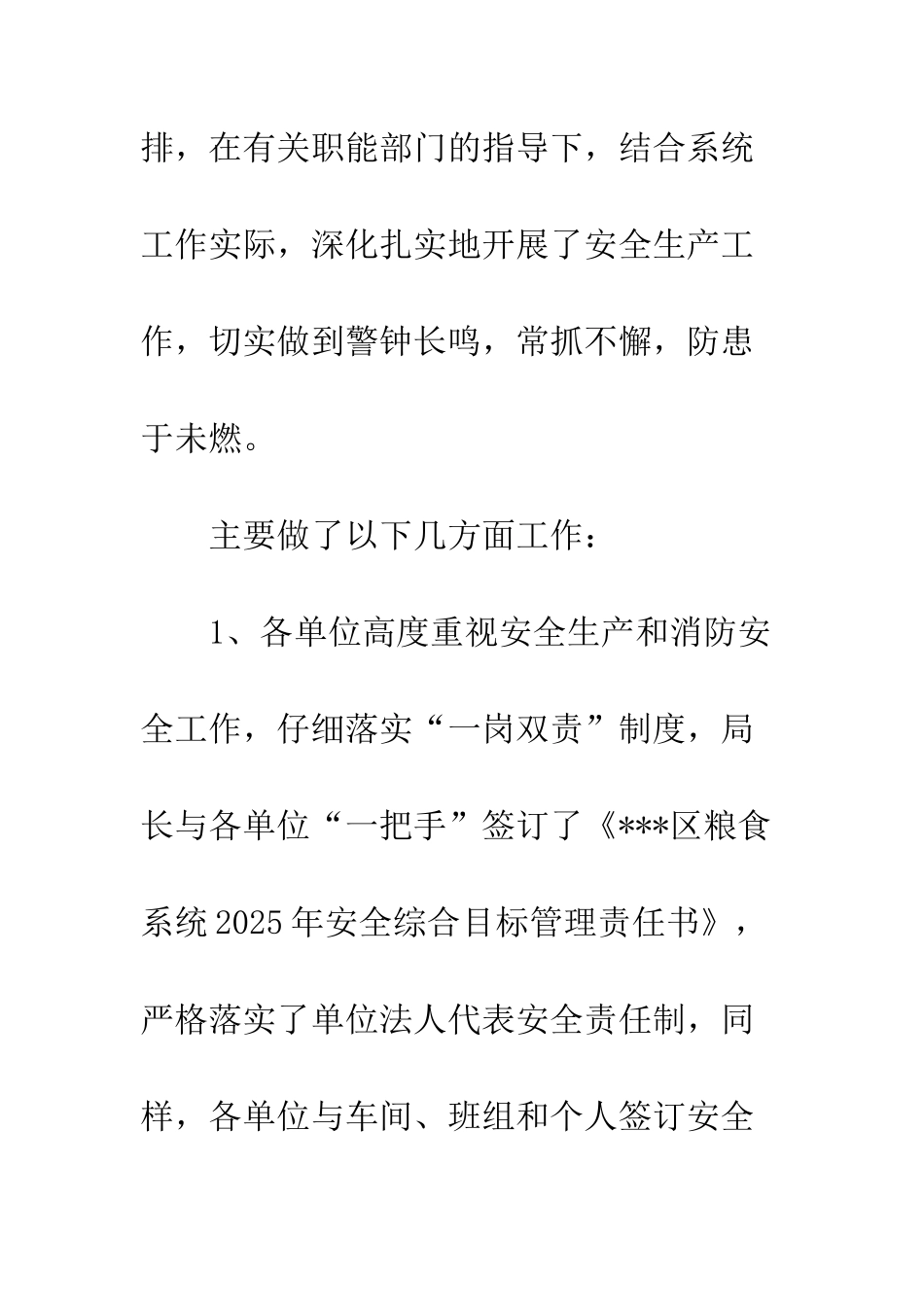 2025年粮食局安全生产工作总结及2025年工作计划_第3页