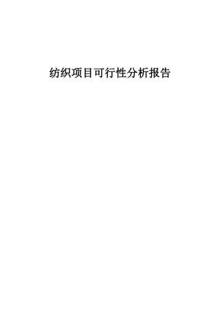 2025年纺织项目可行性分析报告
