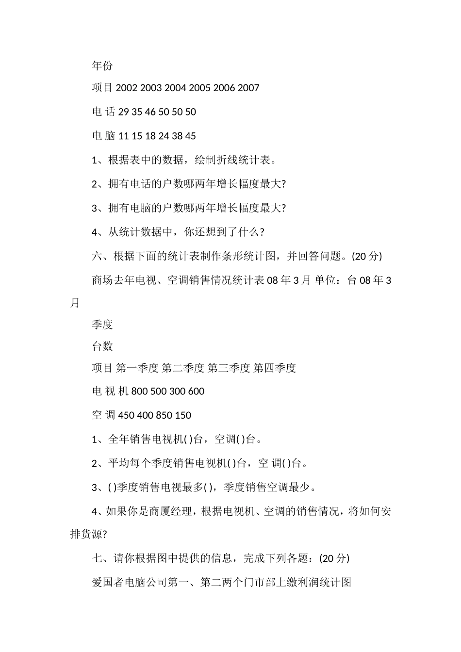 16五年级数学下册第六单元测试题（青岛版）_第3页