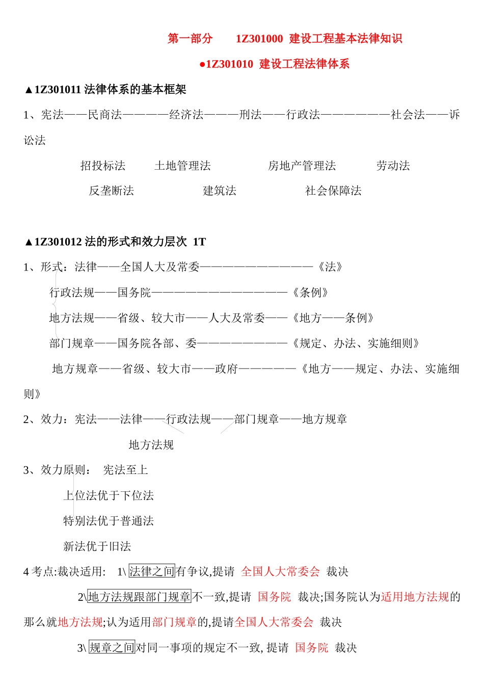 XXXX一级建造师法律法规重点_第2页