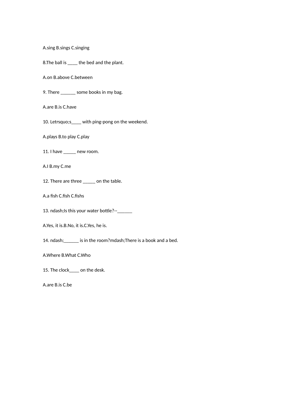 人教版小学五年级英语上册第五单元测试卷_第2页