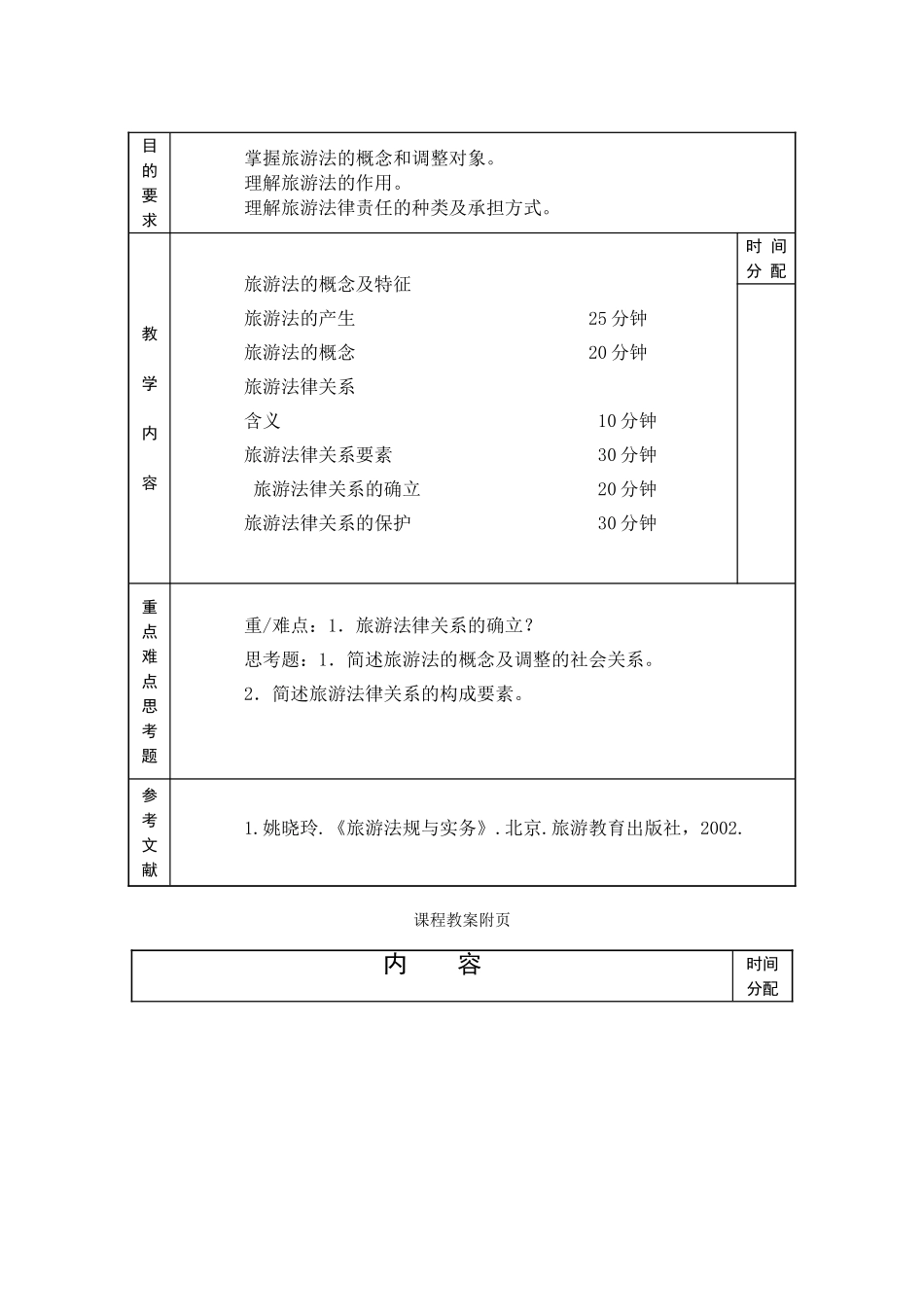 《旅游法规教程》-专科课程教案-张利霞(DOC55页)_第2页