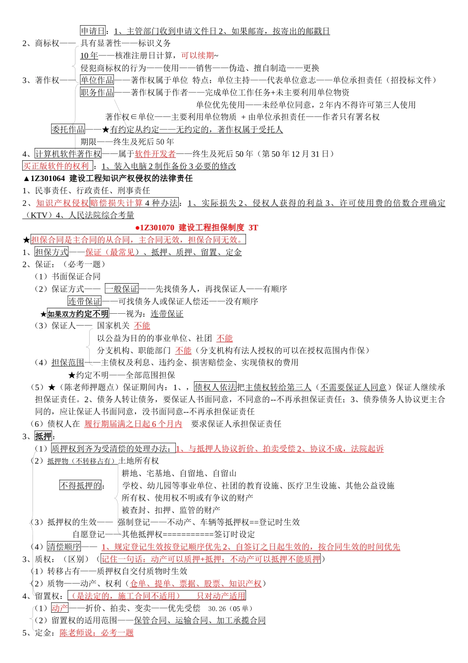 X年一级建造师法律法规考点总结_第3页