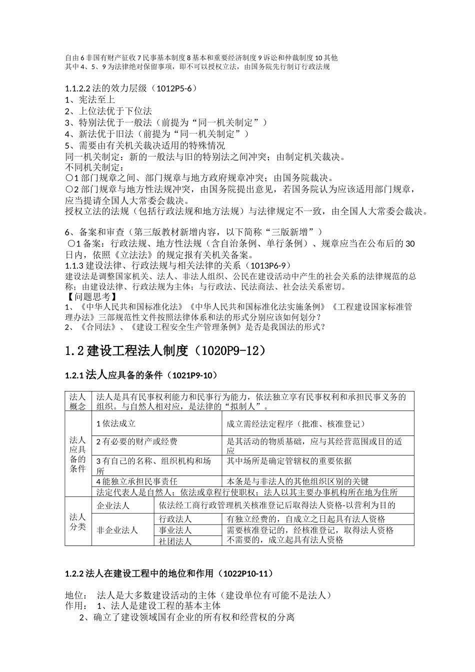 X年一级建造师建设工程法规及相关知识系统总结_第2页