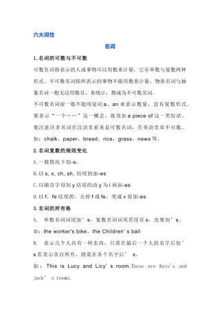 初中英语考试6大词性解析