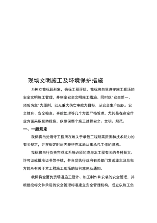 现场安全及环境保护措施
