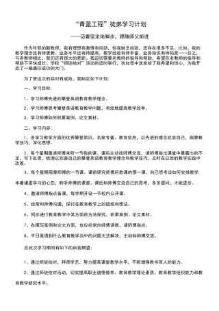 青蓝工程师徒结对记录文本