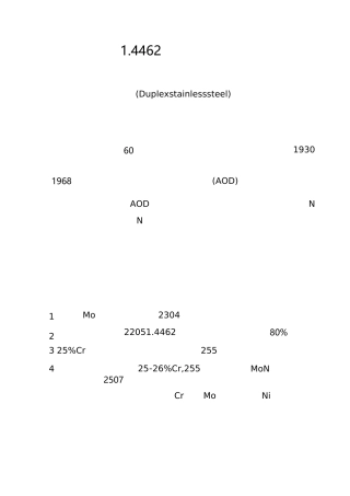 双相不锈钢参数对比