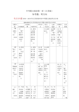 中考散文阅读一