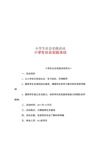 小学生社会实践活动