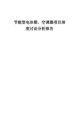 2025年节能型电冰箱、空调器项目深度研究分析报告