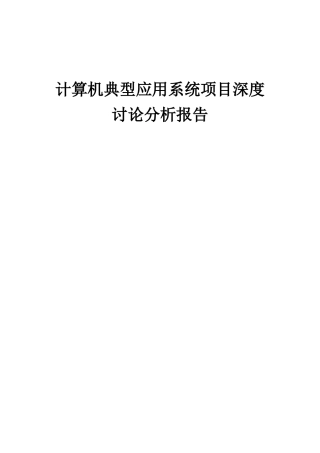 2025年计算机典型应用系统项目深度研究分析报告