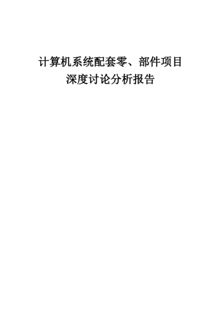 2025年计算机系统配套零、部件项目深度研究分析报告