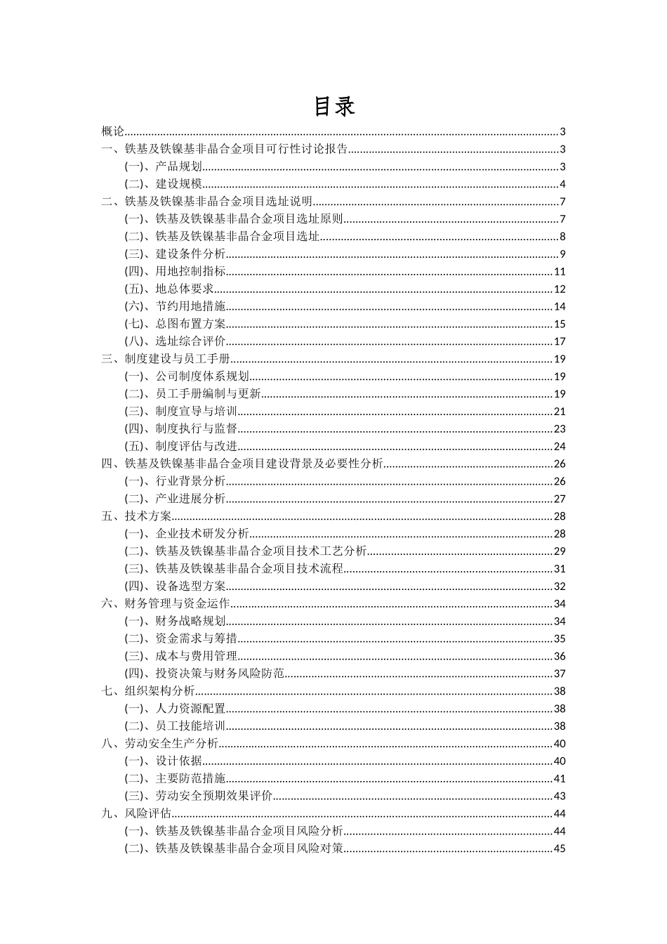 2025年铁基及铁镍基非晶合金项目投资分析及可行性报告_第2页