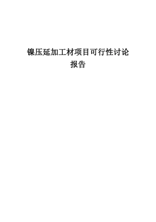 2025年镍压延加工材项目可行性研究报告
