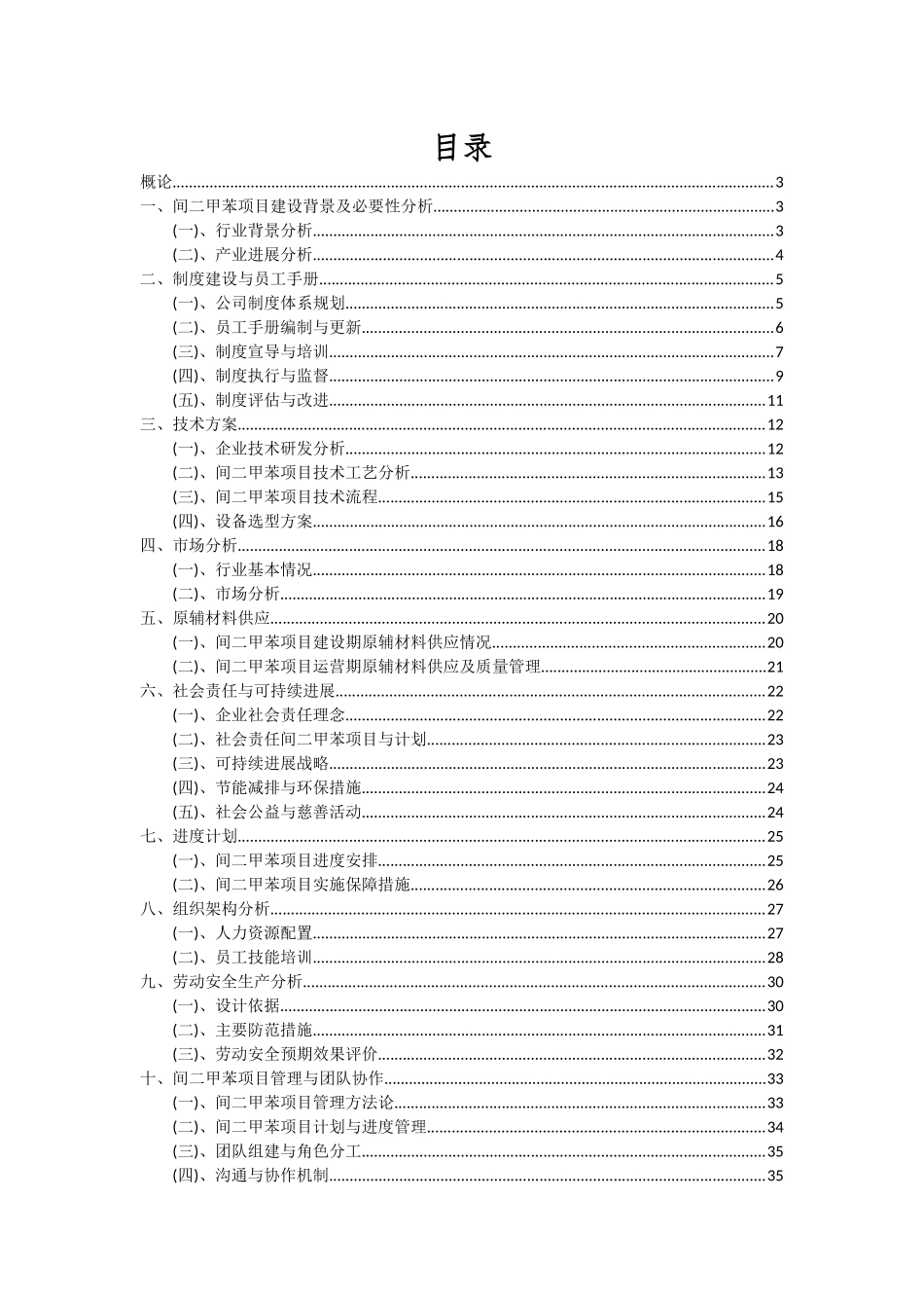 2025年间二甲苯项目投资分析及可行性报告_第2页