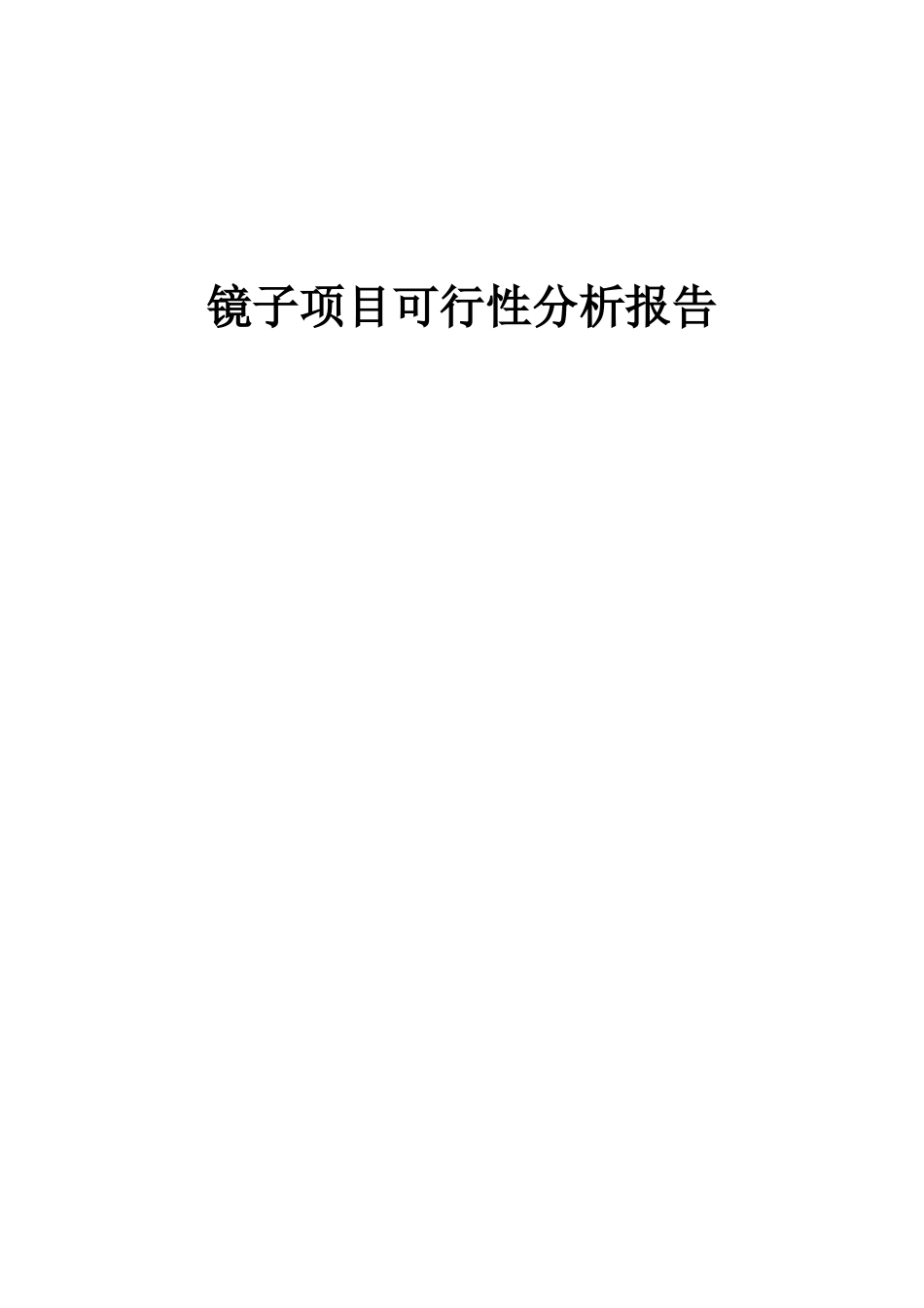 2025年镜子项目可行性分析报告_第1页