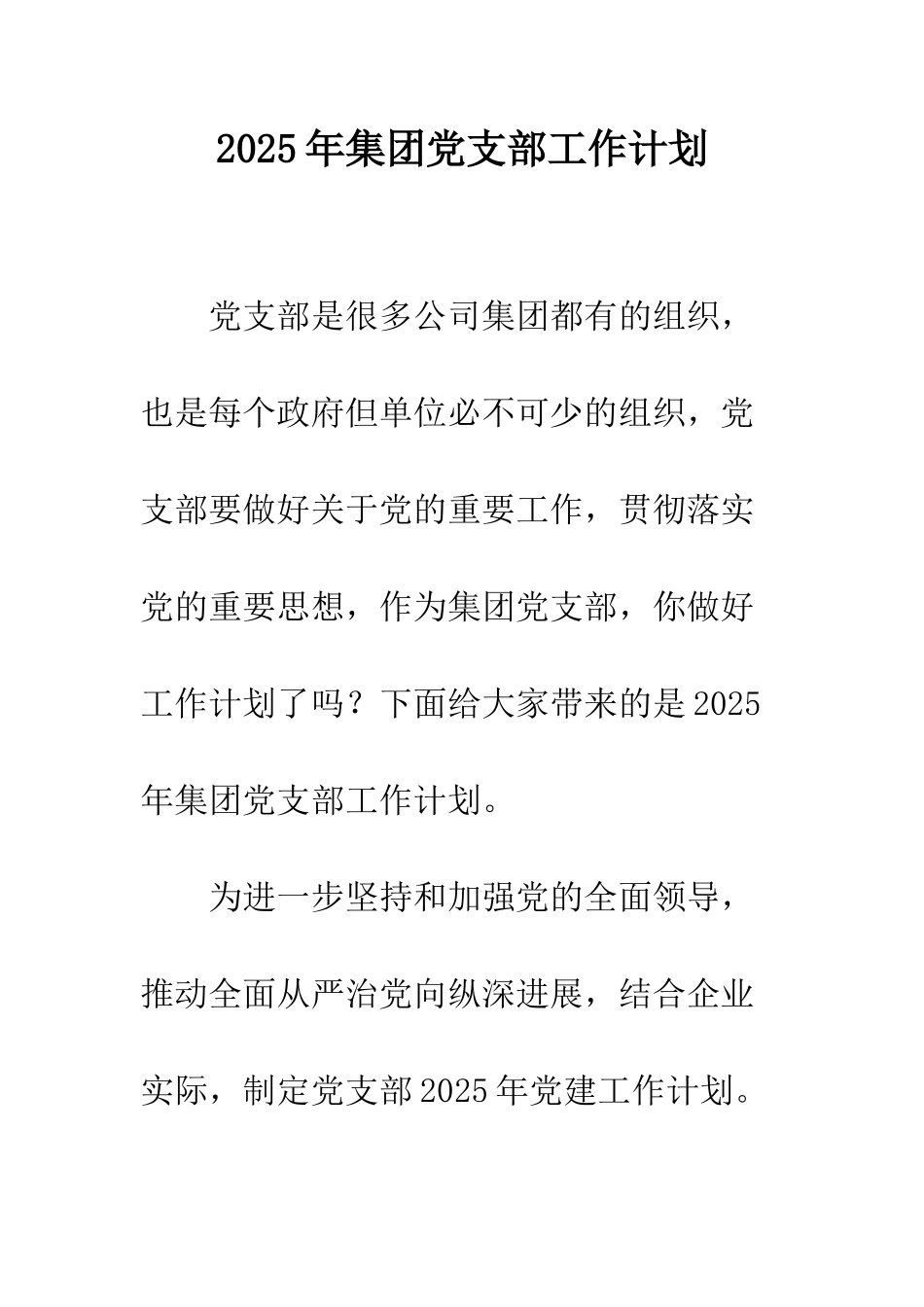 2025年集团党支部工作计划_第1页