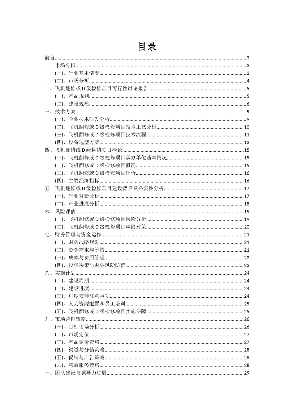 2025年飞机翻修或D级检修项目可行性分析报告_第2页