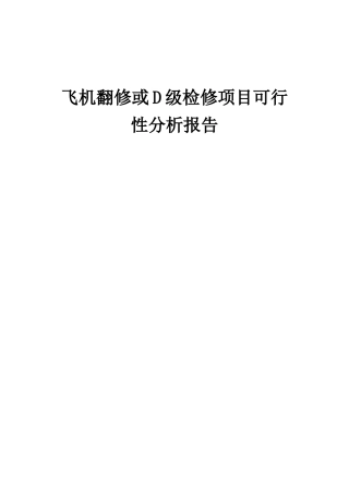 2025年飞机翻修或D级检修项目可行性分析报告