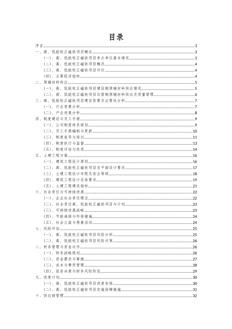 2025年高、低能校正磁铁项目投资分析及可行性报告_第2页