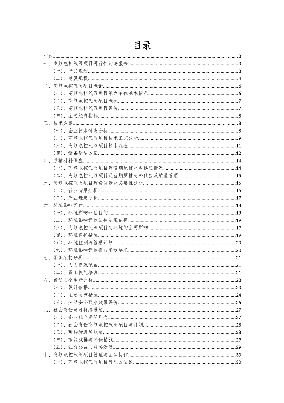 2025年高频电控气阀项目投资分析及可行性报告_第2页