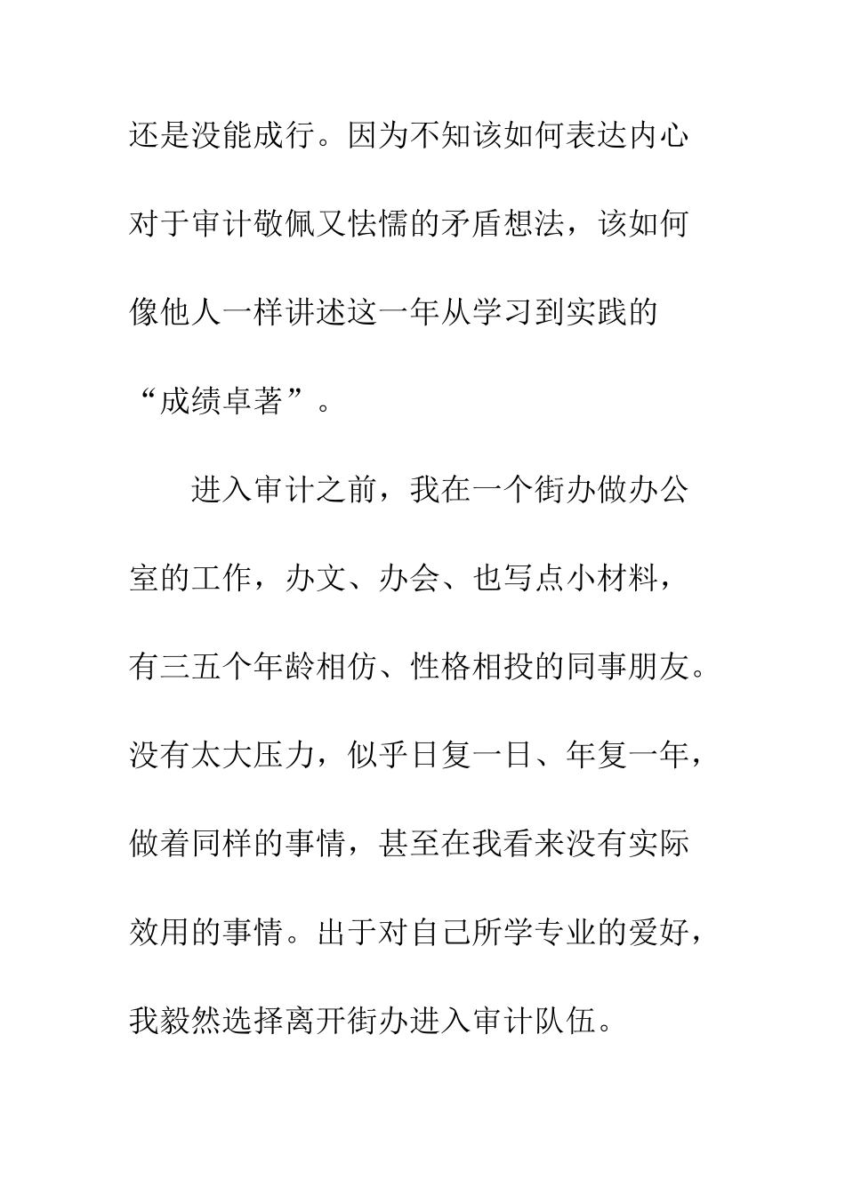 20XX审计新人工作感悟大全_第2页