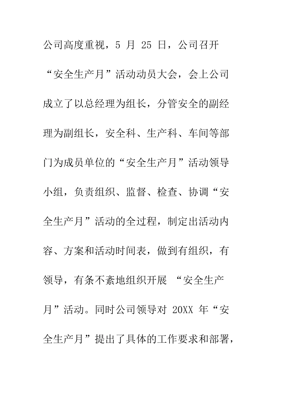 20XX安全生产月活动总结报告_第3页